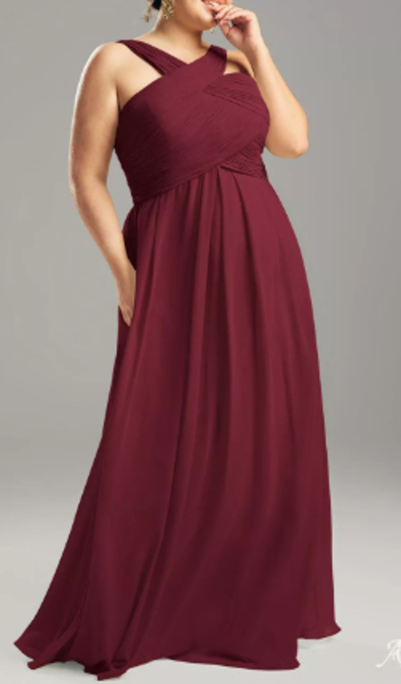 AW BRIDAL 2 XS burgundy Vienna wedding guest formal party maxi dress NEW B29